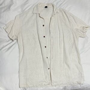 Men's White Linen Shirt